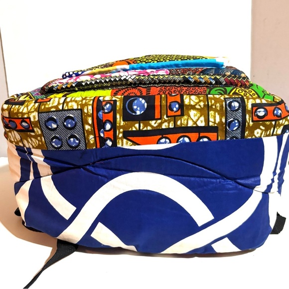 Handmade African ankara unisex handmade geometric backpack - Picture 3 of 5